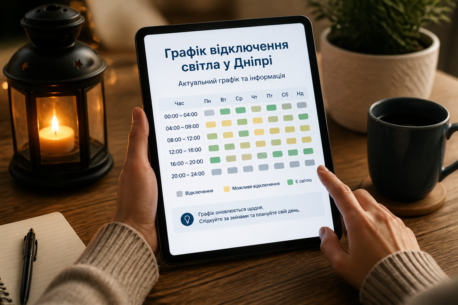 Где смотреть актуальный график отключения света в Днепре
