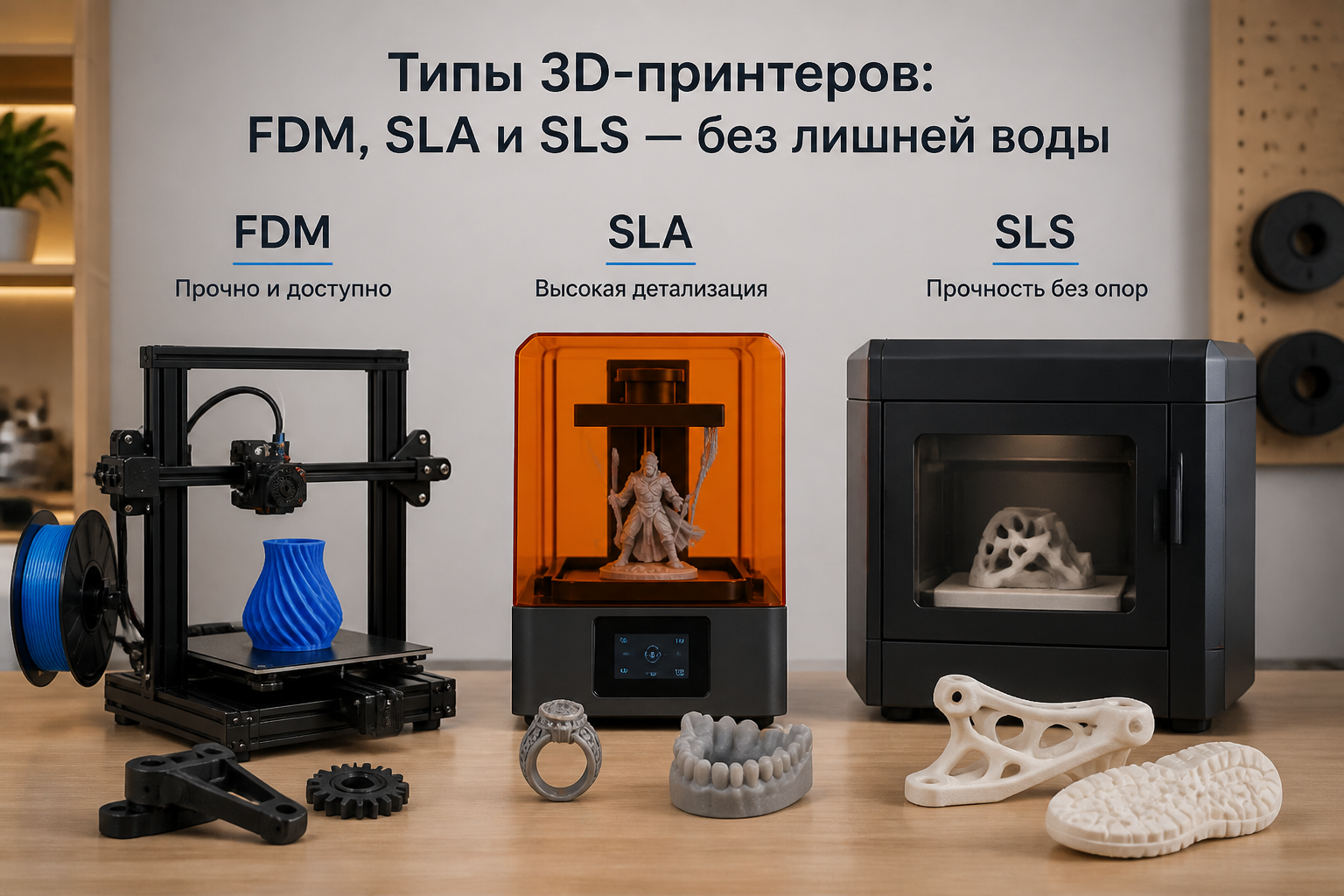 Типы 3D-принтеров: FDM, SLA и SLS — без лишней воды