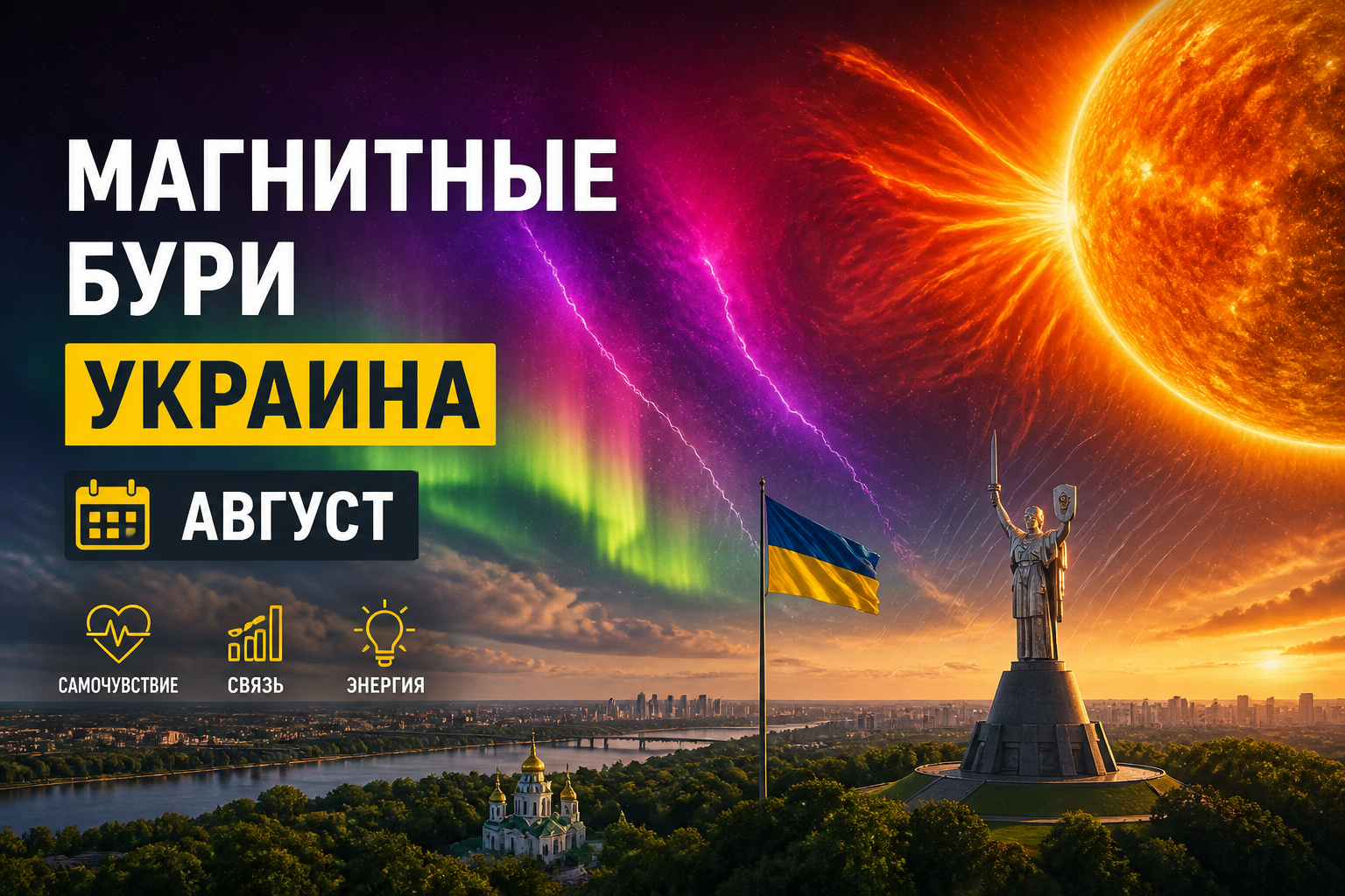 Магнитные бури в Украине в августе 2026 года: прогноз по дням и полезные советы