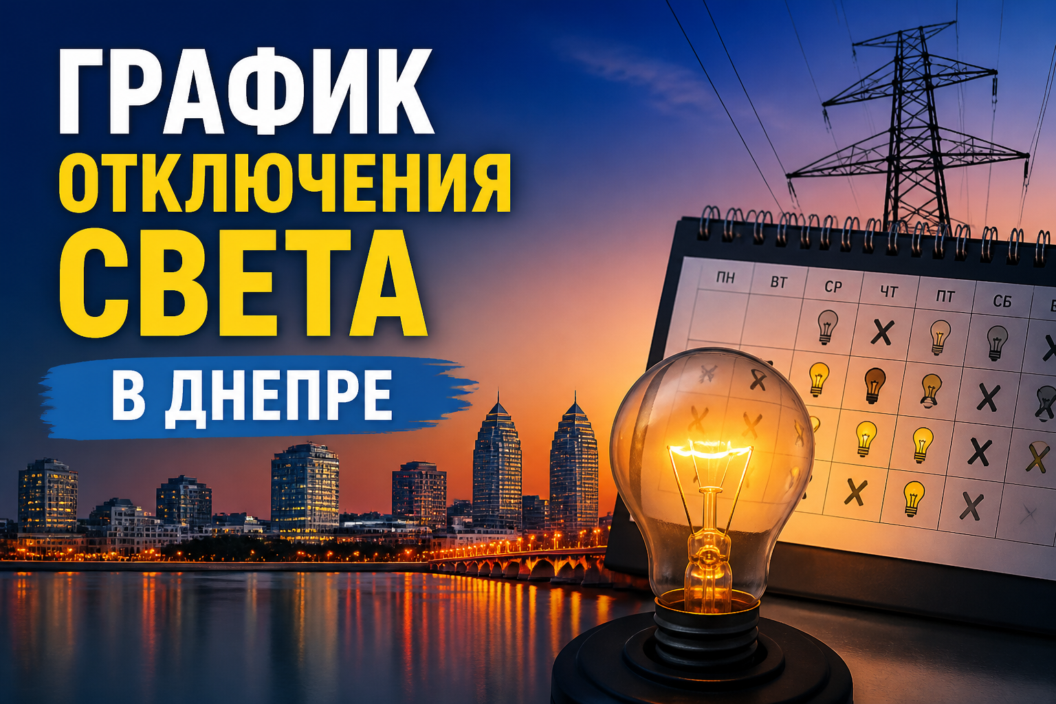 График отключения света в Днепре 2026: где смотреть