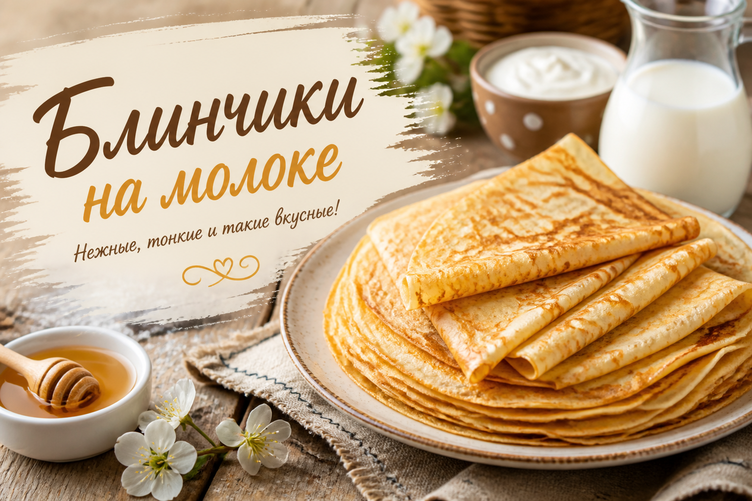 Блинчики на молоке: тонкие и нежные — пошаговый рецепт